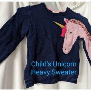 Blue Unicorn Heavy Sweater Girls Size 6x By Cat And Jack